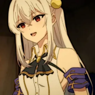 🍪 545c8b21 anime, ragazza, occhi rossi, capelli bianchi, carina telegram sticker