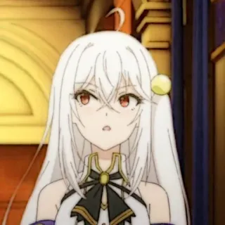 🍪 ee0cc337 Anime, Cartone animato, Capelli bianchi, Occhi rossi, Femmina, Personaggio telegram sticker