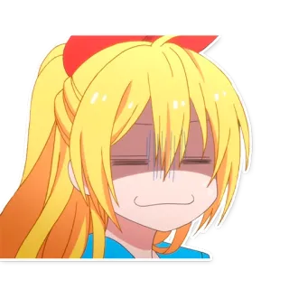 😑 1be4a9d0 애니메이션, 만화, 여자, 표정, 웃긴, 짜증 telegram sticker