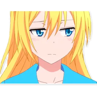 😒 2a351bed 애니메이션, 소녀, 금발, 표정, 지루한, 귀여운 telegram sticker