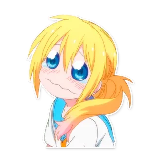 😢 e08ee4a2 애니메이션, 울음, 슬픈, 여자, 금발, 만화 telegram sticker