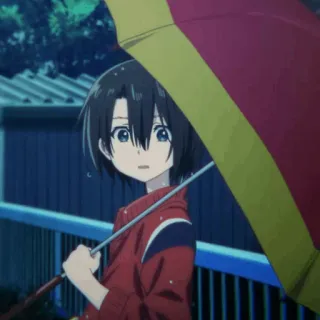 🥢 0348e0e1 anime, girl, umbrella, rain, cartoon, cute telegram sticker