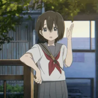 🥢 0edb106a anime, girl, school uniform, kawaii, animation telegram sticker