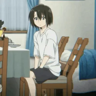 🥤 1d2a9462 Shoko Nishimiya A Silent Voice anime, girl, character, sitting, indoors, a silent voice, shoko nishimiya telegram sticker