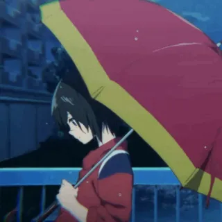 🥤 24414658 anime, umbrella, raining, girl, cartoon, sad, lonely telegram sticker
