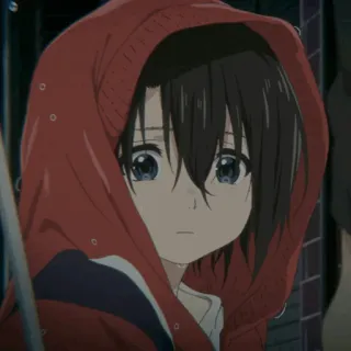 🥡 38baac65 anime, girl, hoodie, sad, character, manga telegram sticker