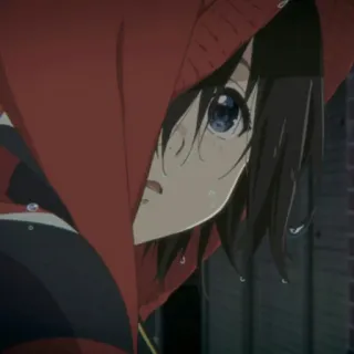 🥢 6912d33a anime, girl, sad, crying, hoodie telegram sticker