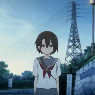 🥢 69e58e89 anime girl, school uniform, short hair, scenery, cute, illustration telegram sticker