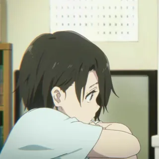 🥢 83f4ecdc anime, girl, sad, pensive, window, calendar telegram sticker