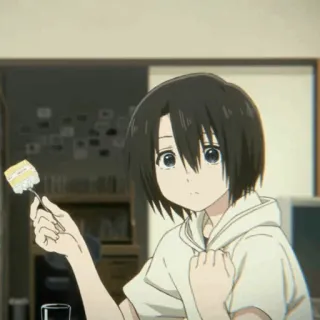 🥡 8439a1ec anime, cartoon, girl, cake, dessert telegram sticker