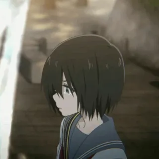 🥤 bfb49ae4 A Silent Voice anime, sad, girl, character, illustration, school uniform telegram sticker