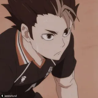 🗿 ff70991f Nishinoya Yuu Haikyuu!! Anime, Haikyuu, Nishinoya Yuu, Siatkówka, Anime sportowe telegram sticker
