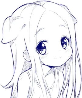 🙂 3dbdf7b2 애니메이션, 만화, 소녀, 아이, 귀여운, 그림, 스케치 telegram sticker