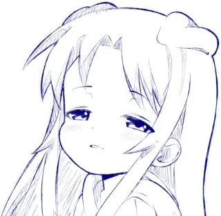 😒 a0b1201a 애니메이션, 소녀, 표정, 스케치, 만화, 일러스트 telegram sticker