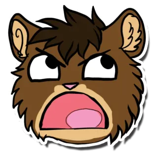 😠 80e758d7 화난, 소리 지르는, 만화, 동물, 화가 난, 표정 telegram sticker