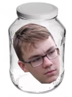 🐟 cad26f2d người đàn ông, đầu, lọ, ly, chân dung, người, meme telegram sticker