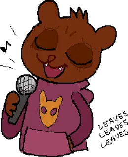 🐻 cfbfa797 Kreskówka, Zwierzę, Mikrofon, Śpiewanie telegram sticker