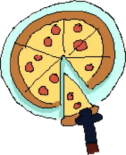 🍕 d4c7a9ae pizza, jedzenie, pepperoni, kawałek, włoskie, kreskówka telegram sticker