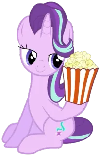 🍿 44df2d0f Starlight Glimmer My Little Pony 포니, 유니콘, 스타라이트 글리머, 만화, 팝콘, 동물, 귀여운, 마법 telegram sticker