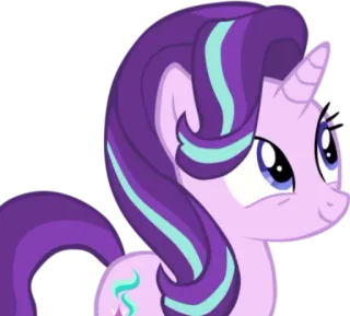 😊 60557514 Starlight Glimmer My Little Pony 포니, 만화, 유니콘, 보라색, 말, 우정, 반짝임 telegram sticker