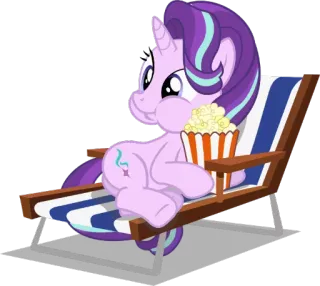 🍿 821478d2 Starlight Glimmer My Little Pony 만화, 포니, 팝콘, 해변 의자, 스타라이트 글리머 telegram sticker