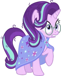 🕵 f030b9de Starlight Glimmer My Little Pony 만화, 포니, 유니콘, 마법, 보라색, 안경 telegram sticker