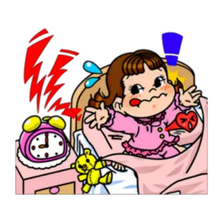 ⏰ 3efcd237 Dibujo animado, Despertador, Cansado, Durmiendo, Personaje de dibujos animados, Oso de peluche, Pesadilla whatsapp sticker