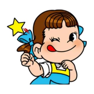 😉 96460bc7 dibujo animado, chica, guiño, lindo, personaje whatsapp sticker