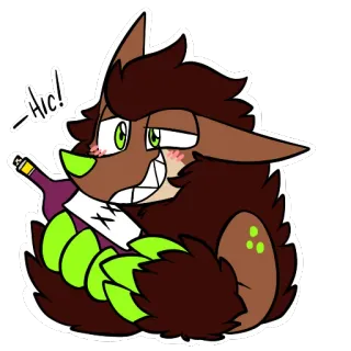🍹 25b86b59 Aic! loup, anthropomorphe, alcool, dessin animé, boire, furry telegram sticker