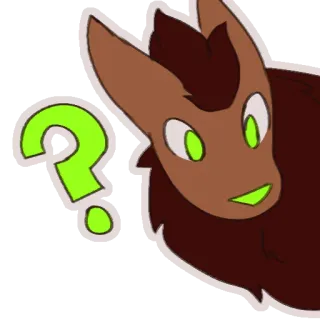 👀 833d7e28 dessin animé, animal, question, curieux, mignon, mascotte telegram sticker