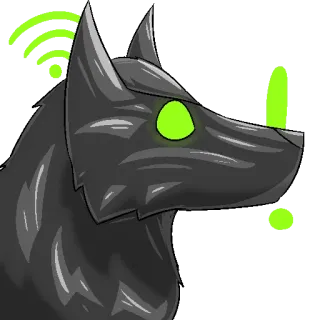 📶 a99ca48e loup, cyberpunk, numérique, néon, chien, animal, futuriste telegram sticker