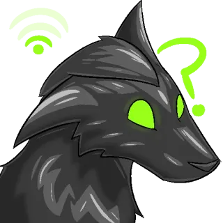 📶 bd9c31b2 dessin animé, animal, loup, point d'interrogation, wifi, incertitude telegram sticker
