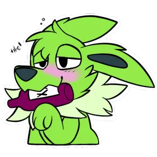 🍾 0fa442b4 Hic! kartun, alkohol, binatang, hijau, mabuk, minum, anjing telegram sticker