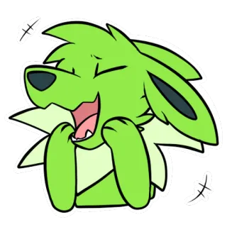 😆 5a50ad35 kartun, serigala, anjing, binatang, stiker, hijau telegram sticker