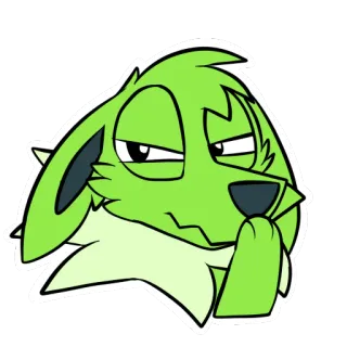 😠 879f56bb Furry, Binatang, Kartun, Stiker, Hijau, Ilustrasi telegram sticker