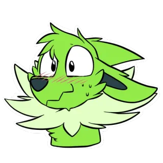 😳 88b4b627 Furry, Antropomorfik, Kartun, Stiker, Hewan, Hijau, Ilustrasi telegram sticker