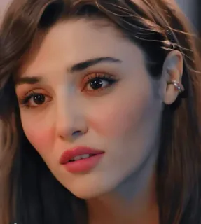 🙁 ba313b06 wanita, potret, kecantikan, wajah, orang, close-up telegram sticker