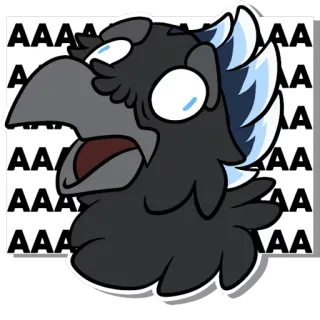 😫 2c13c48d AAAA vogel, schreeuwend, cartoon, dier, strip, kraai, vogel- telegram sticker