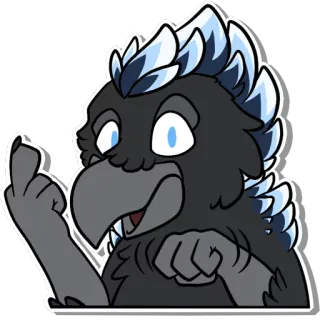 🔪 34c460e6 vogel, middelvinger, cartoon, beledigend gebaar telegram sticker