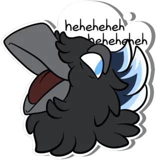 😝 b8e1c4e2 heheheheheheheheheh vogel, cartoon, schattig, dier, karakter, grappig, spraakballon, hehe telegram sticker
