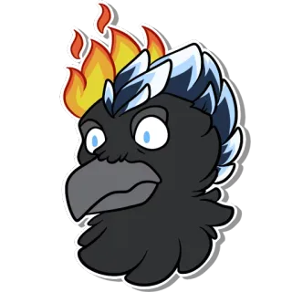 🔥 d30d8f59 vogel, kraai, raaf, vuur, ijs, cartoon, sticker telegram sticker