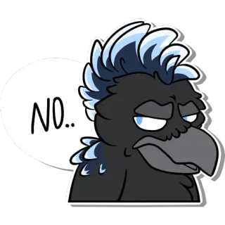 😠 eecfbb93 NO.. Cartoon, Vogel, Negatief, Nee, Afwijzing telegram sticker