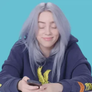 🌵 39167c17 Billie Eilish ミュージシャン, 歌手, セレブ, ビリー・アイリッシュ, 女性, 青髪 whatsapp sticker