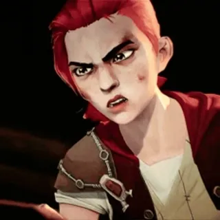 🤨 7cea0430 Vi Arcane 奥术, 蔚, 角色, 动画, Netflix, 红发, 卡通 telegram sticker