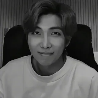 😏 746c9adb RM RM, BTS, kpop, singer, portrait, black and white telegram sticker