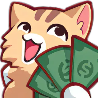 👍 0d33bc55 猫, 钱, 现金, 开心, 成功, 表情包 telegram sticker
