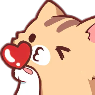 ❤️ 1ec52be8 猫, 亲亲, 爱, 动物, 可爱, 心 telegram sticker