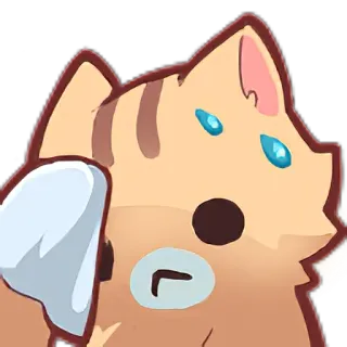 😓 4dc7cae9 猫, 难过, 哭泣, 汗, 动物, 表情符号 telegram sticker