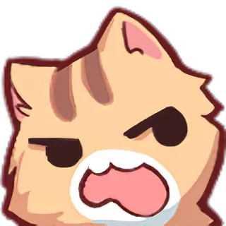 🤨 9a6c3104 猫, 生气, 恼火, 梗, 卡通, 动物 telegram sticker