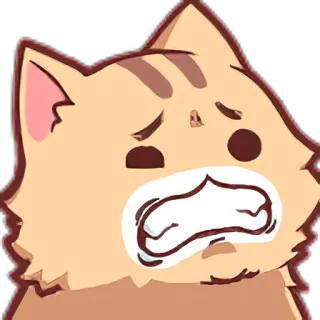😧 c8745daf 猫, 伤心, 难过, 卡通, 动物 telegram sticker